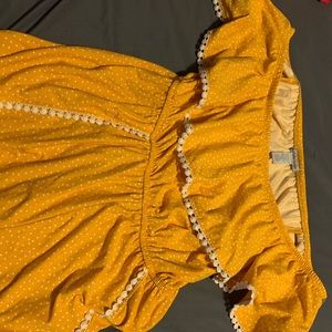 Yellow polka dot romper